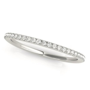 Diamond Accented Wedding Band 14k White Gold 0.14ct - All