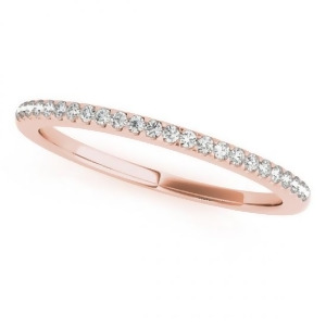 Diamond Accented Pave Wedding Band 14k Rose Gold 0.20ct - All