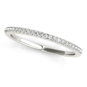 Diamond Accented Pave Wedding Band 14k White Gold 0.20ct - All