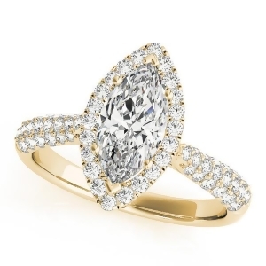 Diamond Marquise Halo Engagement Ring 14k Yellow Gold 2.00ct - All
