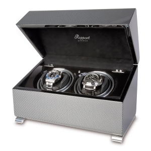Rapport London Vogue Double Watch Winder Macassar Polished Wood - All