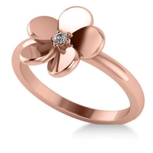 Diamond Flower Ladies Fashion Ring 14k Rose Gold 0.03ct - All