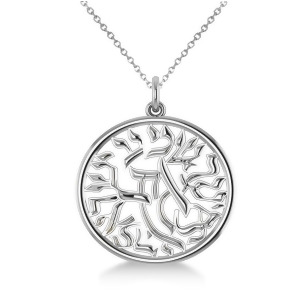 Shema Israel Jewish Pendant Necklace 14k White Gold - All