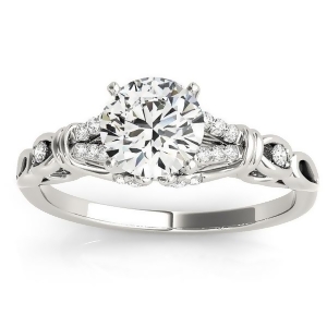 Diamond Antique Style Engagement Ring Setting Palladium 0.14ct - All