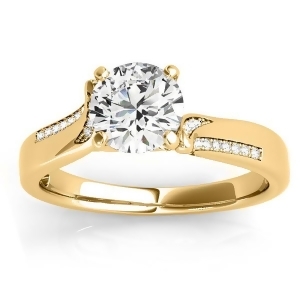 Diamond Pave Swirl Engagement Ring Setting 18k Yellow Gold 0.13ct - All