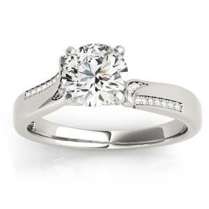Diamond Pave Swirl Engagement Ring Setting 18k White Gold 0.13ct - All