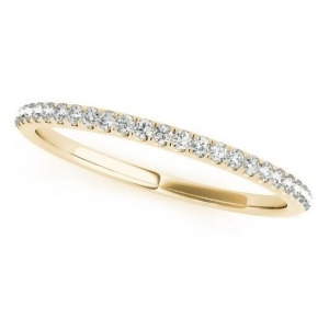Diamond Pave Wedding Band Ring 18k Yellow Gold 0.14ct - All