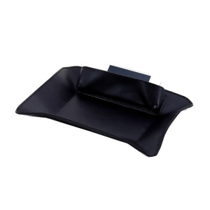 Black Leather Valet with Side Compartment for Phone or Glasses - All
