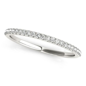 Diamond Pave Wedding Band Ring 18k White Gold 0.14ct - All