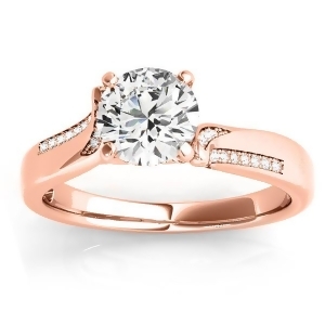 Diamond Pave Swirl Engagement Ring Setting 18k Rose Gold 0.13ct - All