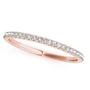 Diamond Pave Wedding Band Ring 18k Rose Gold 0.14ct - All