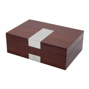 Lacquered Walnut Wood 8 Watch Box with Stainless Steel Accents - All
