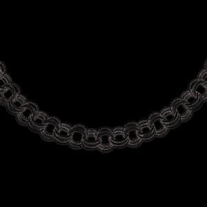 Polished and Textured Triple Rolo Link Chain Ladies Bracelet 14k White Gold - All