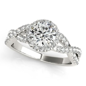 Diamond Infinity Twisted Halo Engagement Ring Platinum 2.50ct - All