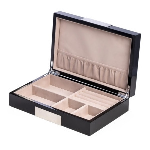 Wood Valet Box w/ Stainless Steel Accents and Compartments - All