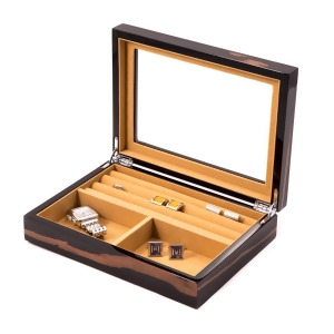 Wood Valet Box w/ Glass Top and Magnetic Closure - All