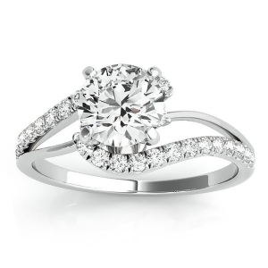 Diamond Split Shank Engagement Ring Setting 18k White Gold 0.31ct - All