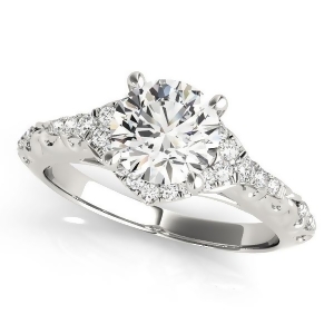Diamond Antique Style Swirl Engagement Ring Platinum 1.17ct - All