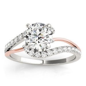 Diamond Split Shank Engagement Ring Setting 14k Two-Tone Gold 0.31ct - All