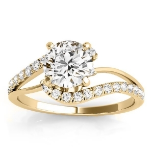Diamond Split Shank Engagement Ring Setting 14k Yellow Gold 0.31ct - All