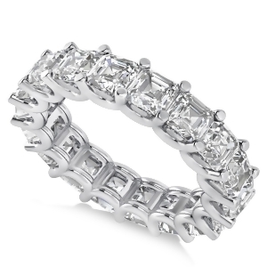 Radiant-cut Diamond Eternity Wedding Band Ring 14k White Gold 7.20ct - All