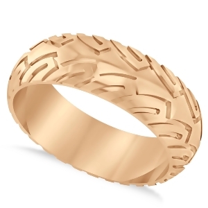 Men's Road Racing Eternity Sports Band Ring 14k Rose Gold - All