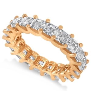 Radiant-cut Diamond Eternity Wedding Band Ring 14k Rose Gold 5.00ct - All