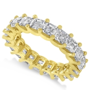 Radiant-cut Diamond Eternity Wedding Band Ring 14k Yellow Gold 5.00ct - All