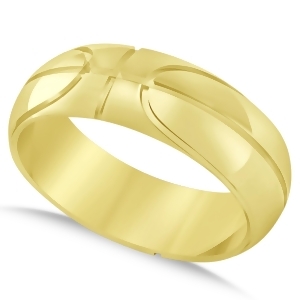 Men's Basketball Eternity Sports Band Ring 14k Yellow Gold - All