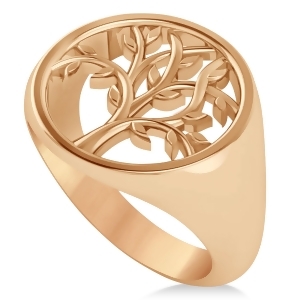 Family Tree of Life Ladies Signet Ring 14k Rose Gold - All