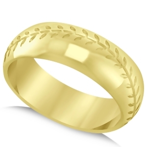 Men's Baseball Eternity Sports Band Ring 14k Yellow Gold - All