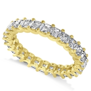 Radiant-cut Diamond Eternity Wedding Band Ring 14k Yellow Gold 2.60ct - All