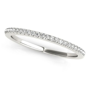 Diamond Accented Pave Wedding Band Platinum 0.20ct - All