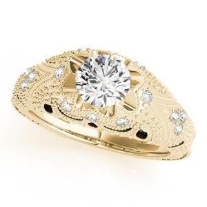 Art Nouveau Diamond Antique Engagement Ring 18k Yellow Gold 0.90ct - All