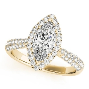 Diamond Marquise Halo Engagement Ring 18k Yellow Gold 2.00ct - All