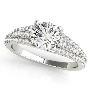Diamond Three Row Engagement Ring Palladium 1.33ct - All