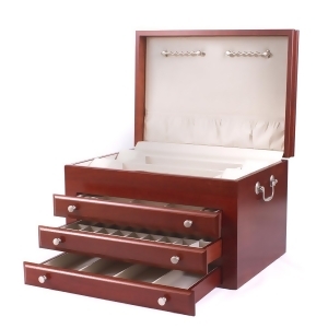 Solid American Cherry Hardwood Jewelry Chest w/ Heritage Cherry Finish - All