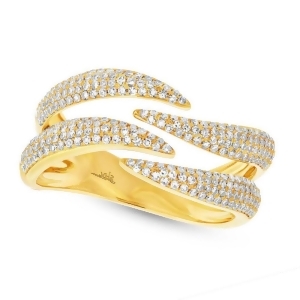 0.59Ct 14k Yellow Gold Diamond Pave Lady's Ring - All