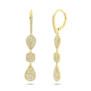 0.99Ct 14k Yellow Gold Diamond Earrings - All