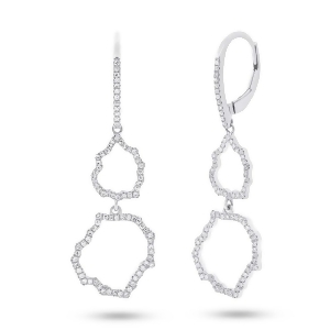 0.44Ct 14k White Gold Diamond Earrings - All