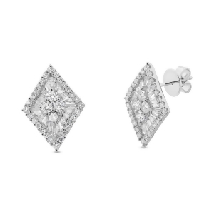 2.20Ct 18k White Gold Diamond Earrings - All