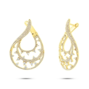 1.54Ct 14k Yellow Gold Diamond Earrings - All