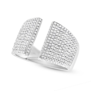 0.92Ct 14k White Gold Diamond Pave Lady's Ring - All