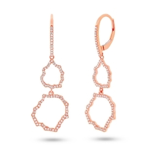 0.44Ct 14k Rose Gold Diamond Earrings - All
