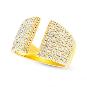 0.92Ct 14k Yellow Gold Diamond Pave Lady's Ring - All