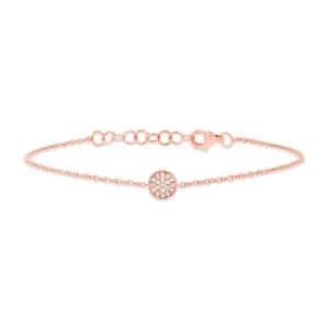 0.05Ct 14k Rose Gold Diamond Pave Circle Bracelet - All