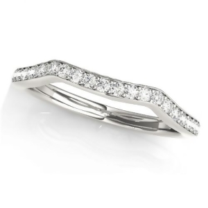 Diamond Curved Wedding Band Ring Palladium 0.21ct - All