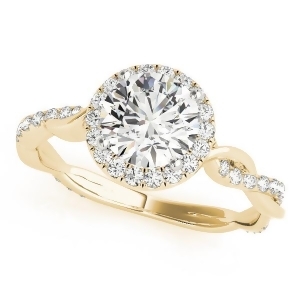 Diamond Twisted Halo Engagement Ring 14k Yellow Gold 1.32ct - All