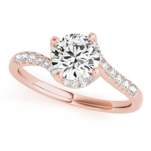 Diamond Twisted Engagement Ring 14k Rose Gold 1.00ct - All