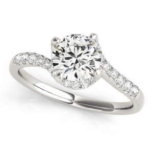 Diamond Twisted Engagement Ring Palladium 1.00ct - All